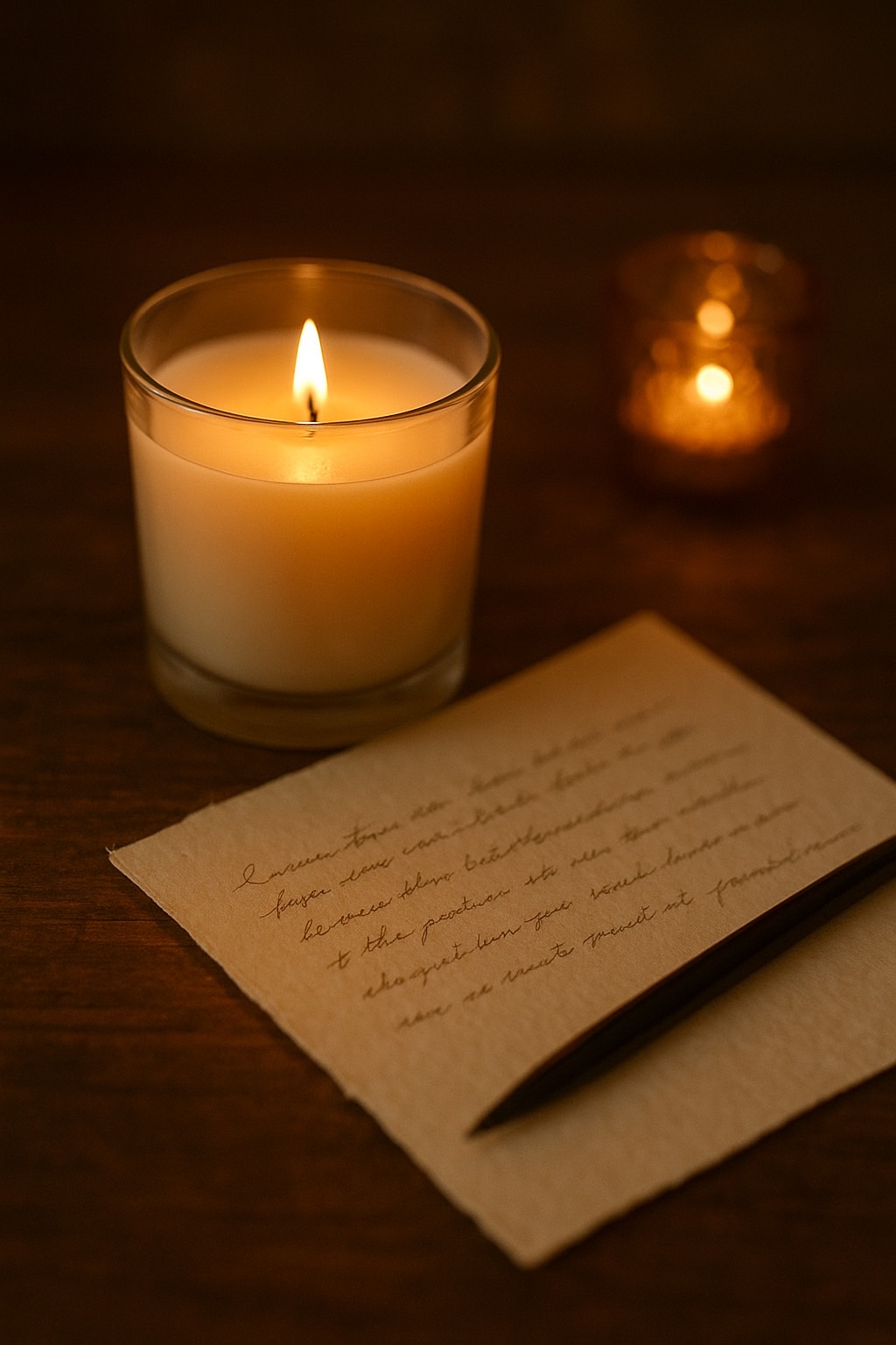 灯りの手紙 - キャンドルと手紙