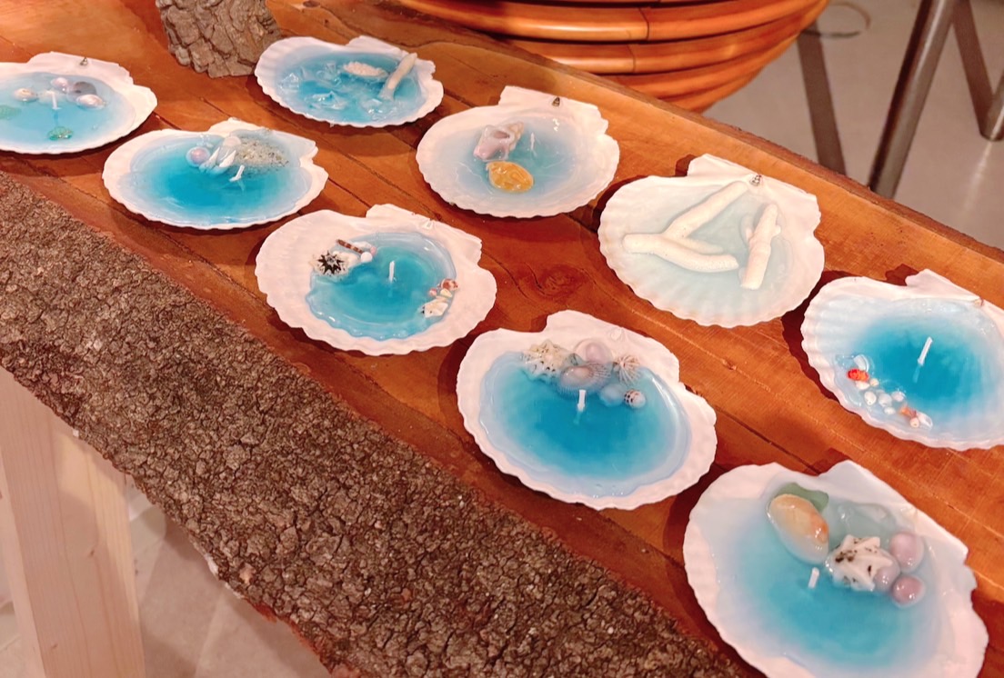 波の調べ - 海をテーマにしたキャンドル